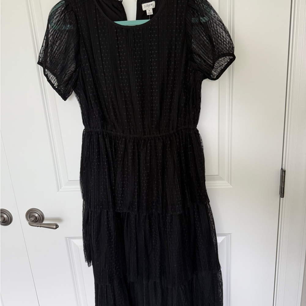 J. Crew Black Puff Sleeve Midi Dress - Brand New Size 6